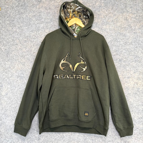 Realtree Hoodie Mens 2XL Camo Green Sweatshirt Hunting Nature Outdoor Fleece NEW - Picture 1 of 12